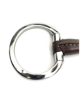 FILETTO PER CAVALLO OLIVA TRE PEZZI RIVESTITO IN PELLE-23049