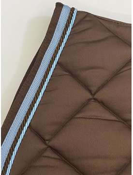 SOTTOSELLA E CUFFIETTA MARRONE BORDO CELESTE-23151