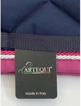 SOTTOSELLA E CUFFIA BLU BORDO FUXIA-23168