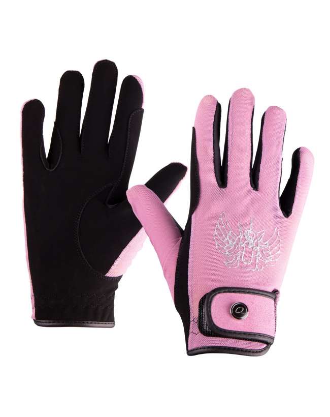 GUANTI EQUITAZIONE ROSA PETROLIO PER BAMBINI