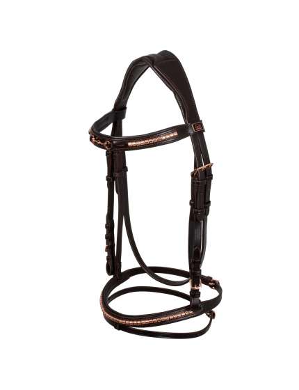 TESTIERA INGLESE SUPREME CLINCHER E FILETTO ROSEGOLD