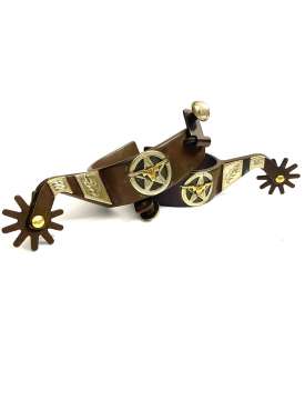 SPERONI WESTERN DECORATI FERRO BRUNITO-23456