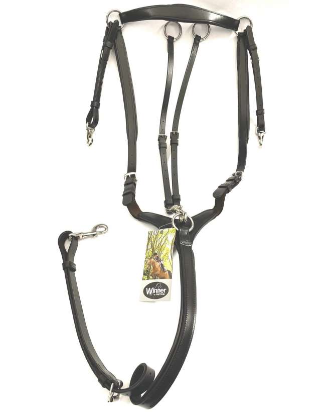MARTINGALA DA CACCIA IN CUOIO ANELLI INOX