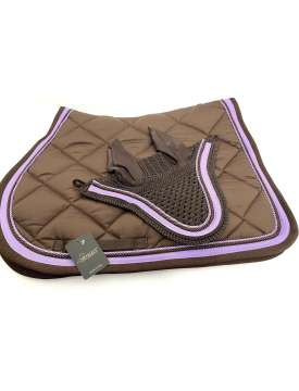 SOTTOSELLA E CUFFIA ARTEQUI MARRONE BORDO VIOLA-23800