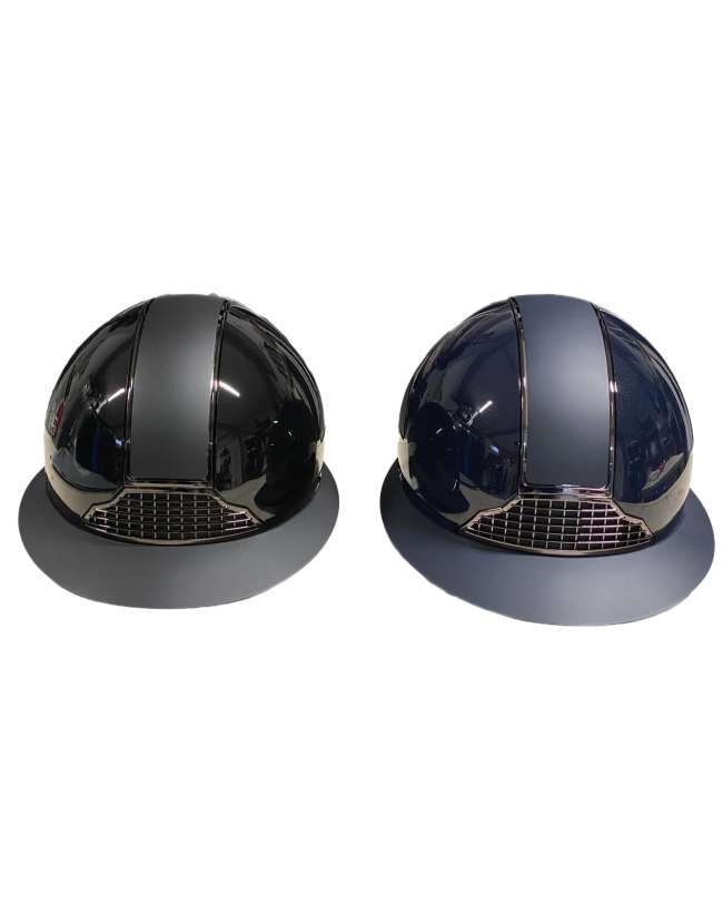 CASCO EQUITAZIONE BLU NERO LUCIDO