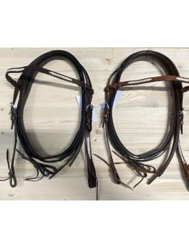 BRIGLIA WESTERN CUOIO CON REDINI E INTRECCIO-24354