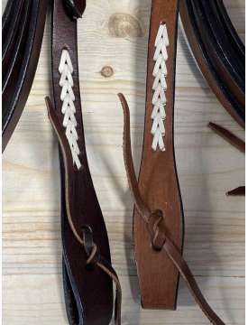 BRIGLIA WESTERN CUOIO CON REDINI E INTRECCIO-24355