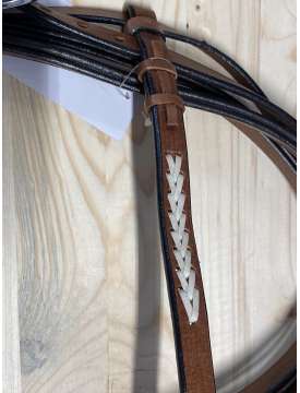 BRIGLIA WESTERN CUOIO CON REDINI E INTRECCIO-24356