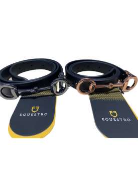 CINTURA IN CUOIO EQUESTRO FILETTO METALLO-24425