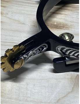 SPERONI WESTERN IN ALLUMINIO ANODIZZATO CON DECORI-24528