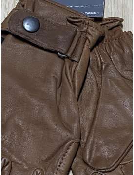 GUANTI PER EQUITAZIONE IN PELLE MARRONE-24646