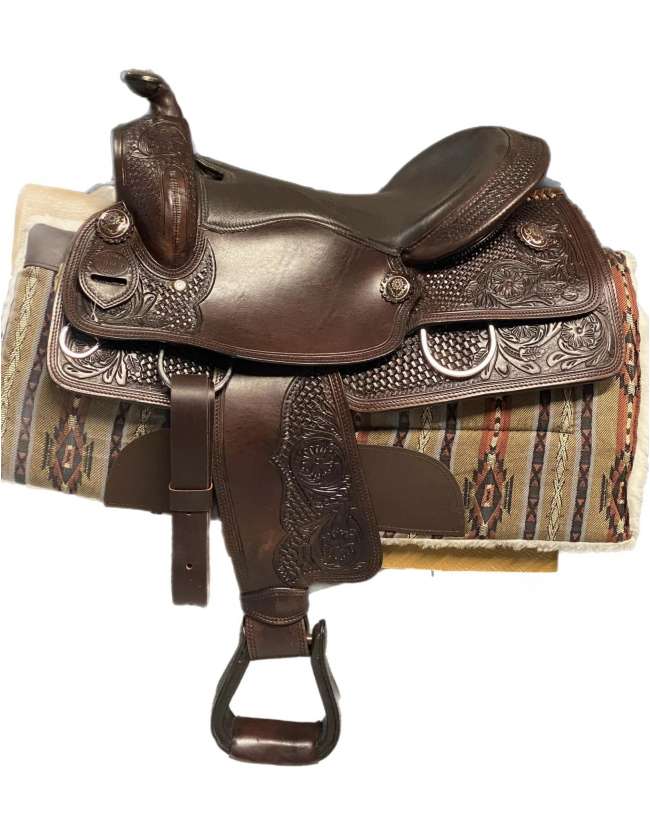 SELLA WESTERN TRIPLE S IN CUOIO