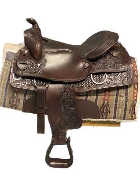 SELLA WESTERN DA TRIPLE S IN CUOIO REINING-24680