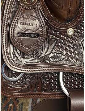 SELLA WESTERN DA TRIPLE S IN CUOIO REINING-24681