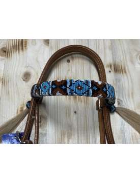 TESTIERA WESTERN POOL'S CON PERLE NAVAJO-24698