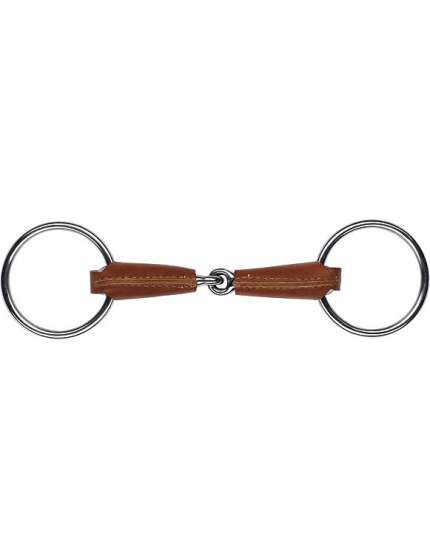FILETTO AD ANELLI INOX FODERATO IN CUOIO