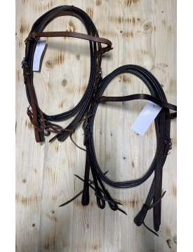 TESTIERA WESTERN IN CUOIO COMPLETA DI REDINI-24934
