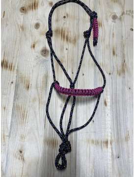 CAVEZZA IN CORDA NERA MULTICOLORE E FUXIA PONY-25327
