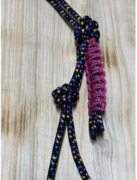 CAVEZZA IN CORDA NERA MULTICOLORE E FUXIA PONY-25329