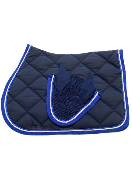 SOTTOSELLA E CUFFIA BLU BORDO ROYAL ARTEQUI
