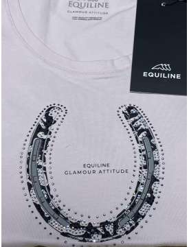T-SHIRT EQUILINE DONNA CON STAMPA STAFFA E BRILLANTINI-25898