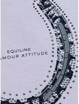 T-SHIRT EQUILINE DONNA CON STAMPA STAFFA E BRILLANTINI-25899