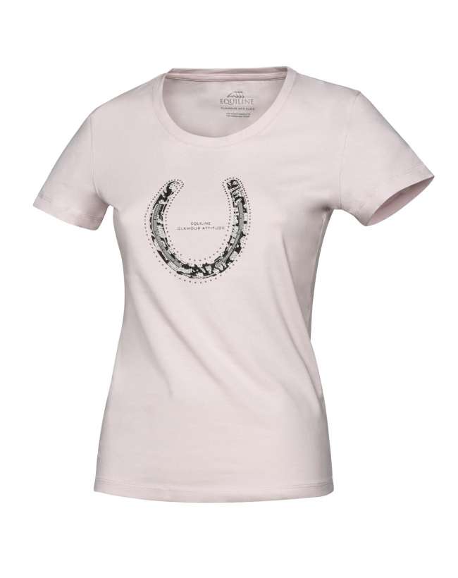 T-SHIRT EQUILINE DONNA CON STAMPA STAFFA E BRILLANTINI