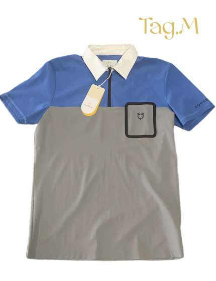 polo equestro uomo tessuto tecnico bicolore