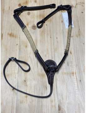 PETTORALE PER SELLA WESTERN CON DECORI IN CUOIO INTRECCIATO-26850