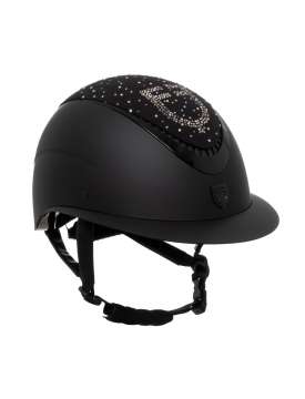CASCO EQUESTRO OPACO VISIERA LARGA CON STRASS-26946