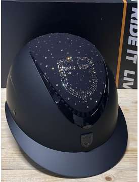 CASCO EQUESTRO OPACO VISIERA LARGA CON STRASS-26949