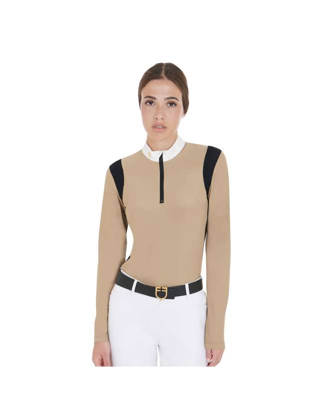 MAGLIA DA GARA EQUESTRO MANICA LUNGA BEIGE