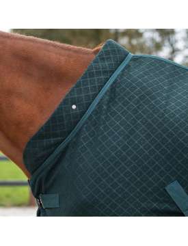 COPERTA PER CAVALLI IN PILE VERDE CON CINGHIE-27019