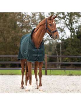 COPERTA PER CAVALLI IN PILE VERDE CON CINGHIE-27021