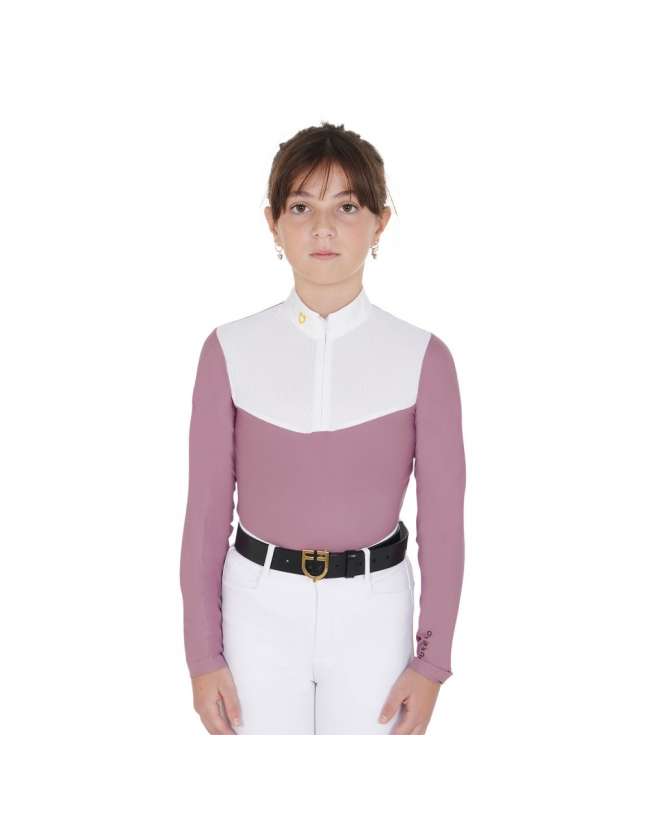POLO EQUESTRO MANICA LUNGA BAMBINA