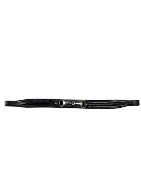 FRONTALINO IN CUOIO NERO CON FILETTO-27043