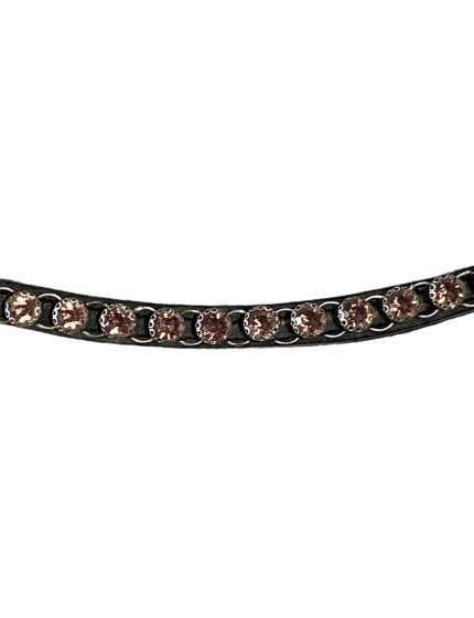 FRONTALINO IN CUOIO CON PIETRE ROSA