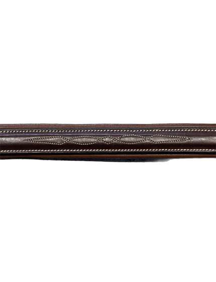 FRONTALINO IN CUOIO MARRONE CON RICAMI