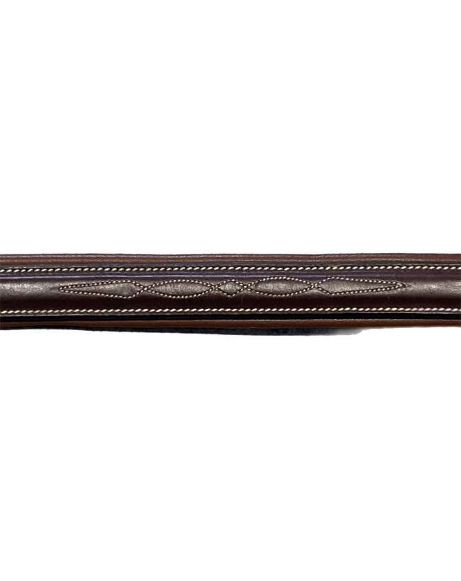FRONTALINO IN CUOIO MARRONE CON RICAMI
