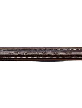 FRONTALINO IN CUOIO MARRONE CON RICAMI-27077