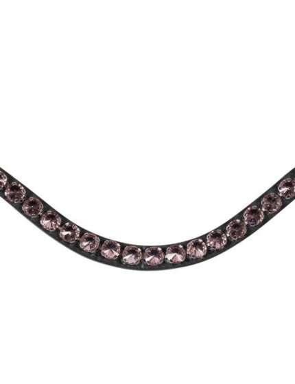 FRONTALINO IN CUOIO CON BRILLANTINI ROSA