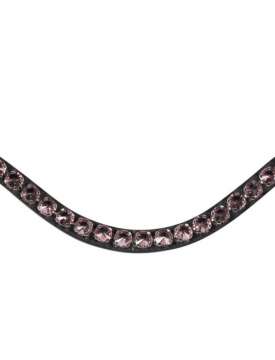 FRONTALINO IN CUOIO CON BRILLANTINI ROSA-27616