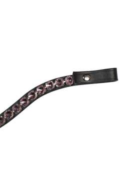 FRONTALINO IN CUOIO CON BRILLANTINI ROSA-27617