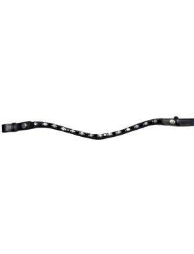 FRONTALINO CUOIO STRETTO PIETRE BIANCHE E NERE-27621