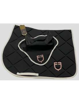 SOTTOSELLA CUFFIETTA EQUESTRO NERO LOGO ROSA-27660