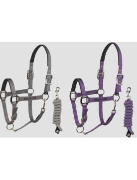 SET CAPEZZA E LUNGHINA EQUILINE GRIGIA E VIOLA-27928