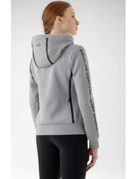 FELPA EQUILINE DONNA GRIGIA TECNICA CON CAPPUCCIO-27996