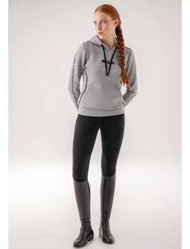 FELPA EQUILINE DONNA GRIGIA TECNICA CON CAPPUCCIO-27998