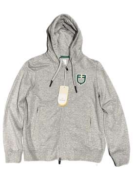 FELPA EQUESTRO DONNA CAPPUCCIO LOGO RILIEVO VERDE-28297