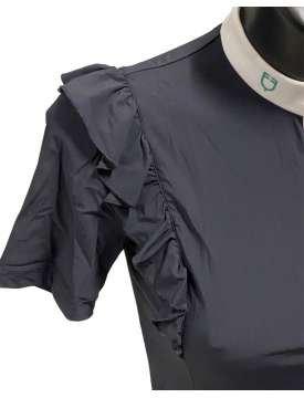 POLO DONNA EQUESTRO BLU MANICA CORTA-28507